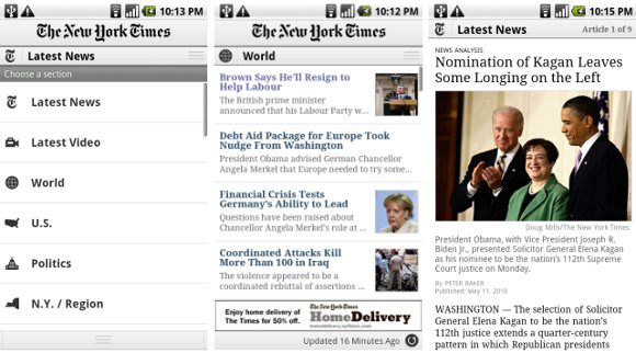 Android Lands New York Times App